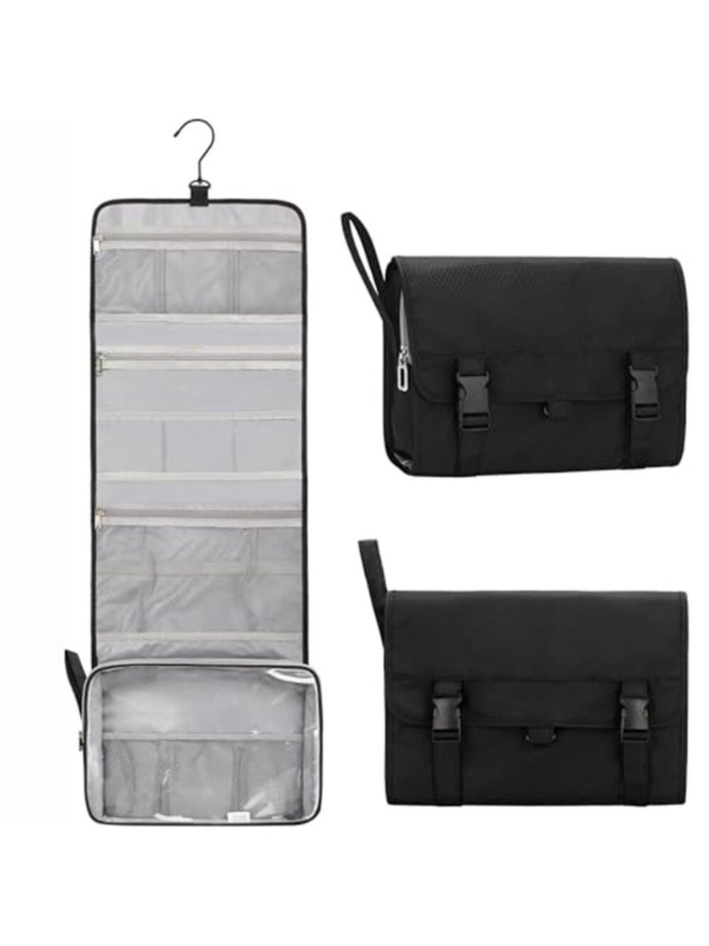 Hanging Toiletry Bag Men Large Waterproof Travel Organizer XL Black Hook